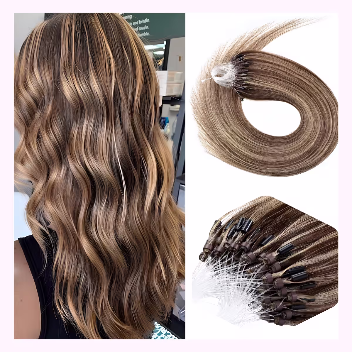 Microlinks hair extensions mane glow